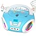 KLIM Candy BAMBINI Stereo per bambini NUOVO + Radio FM + Batterie incluse + Lettore CD Blu con altoparlanti e Radio + Regalo Perfetto per Bambini e Bambine immagine
