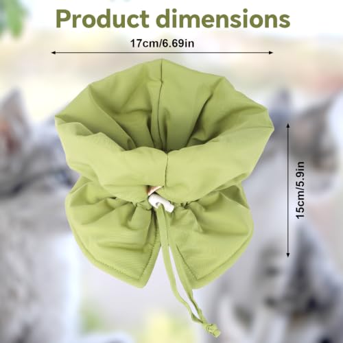 Image of BOXOB Soft & Light Adjustable Recovery Collar for Cats & Dogs (Green) | Adjustable Waterproof Polyester Cat Cone Collar Easy to Wear & Take off for Cat Dog Grooming Nail Trimming & Skin Nursing