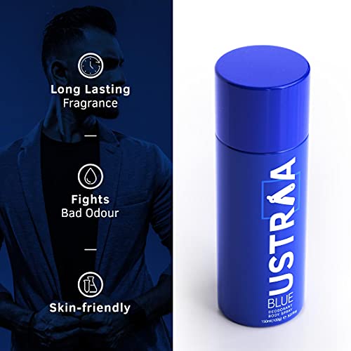 Ustraa Blue Deodorant for Men - 150ml - Cool, Aquatic Fragrance | Boosts freshness | Fights Bad Odour, Prevents Itching & Irritation with Aloe Vera... - Image 2