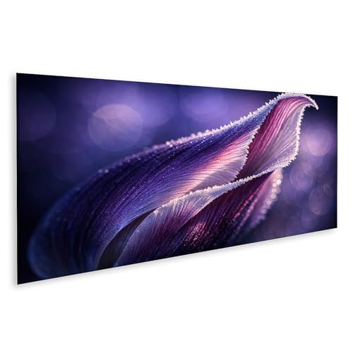 Tableau sur toile islandburner au motif floral givré et format panorama pour décoration murale