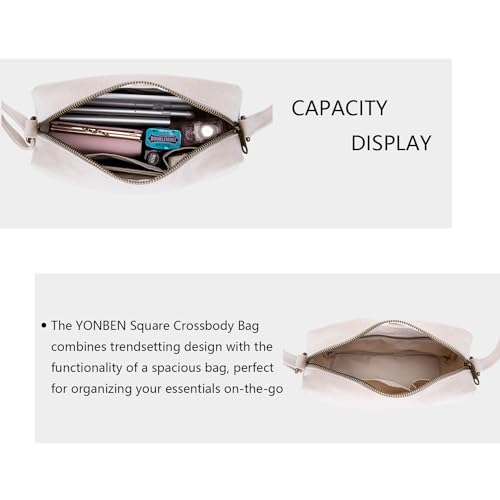 Square Crossbody Bag with Adjustable Length, Women Cotton Canvas Casual Shoulder Work Bag4