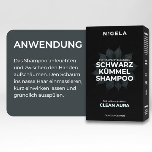 Nigela - Festes Shampoo mit Schwarzkümmelöl - 3er Set - Natürlich ohne Sulfate, Parabene und Silikone - Haarseife für kräftiges & gesundes Haar - Plastikfreies Anti Schuppen Shampoo