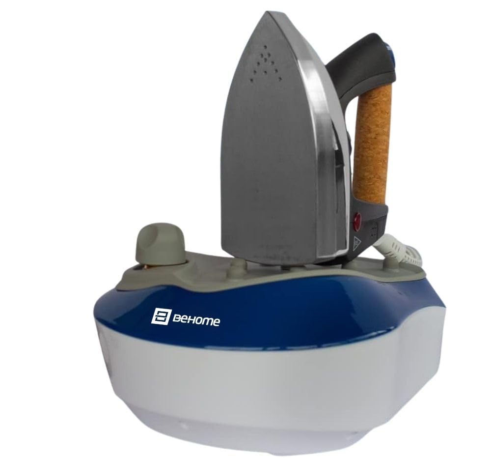 Ferro da Stiro con Caldaia a Pressione Piastra in Alluminio Vapore continuo | Serbatoio 850ml Potenza 2300W | Doppio Tasto di accensione Tappo di Sicurezza Blue