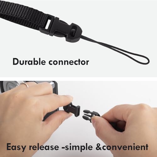 VOVMOEYA Camera Neck Strap,G7X MARK III body strap PU Shoulder Adjustable Strap for photographers for Fujifilm/for Nikon/for Canon/for Sony/for Minolta/for Panasonic/SLR/DSLR Cameras Texture-BLACK - Image 2