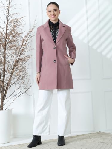 Image of PLAGG Women's Notched Lapel Long Overcoat