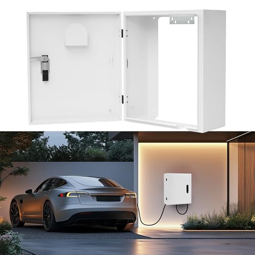 RDUIGT Outdoor EV Charger Enclosure Wall Mounted EV Charger Box with Lock Electric Vehicle Charging Equipment Compatible with Most EV Chargers