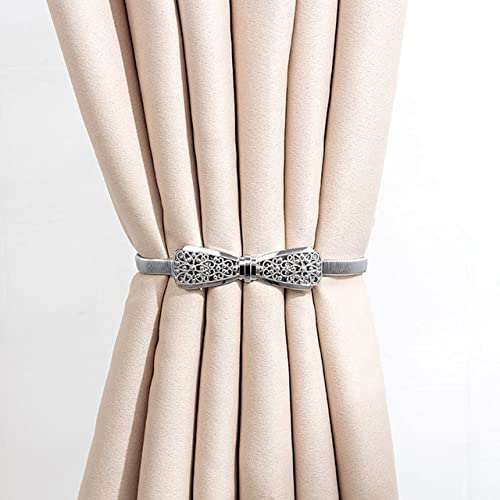 Embrasse de rideau feuille dore argent boucle elastique