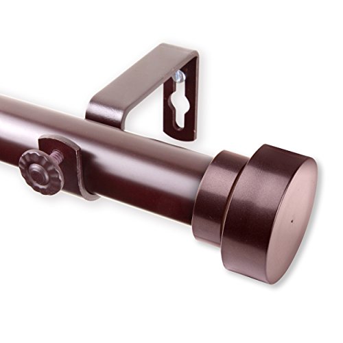 Rod Desyne 100-37-666 Bonnet 1" OD 66-120 inch-Mahogany Single Curtain Rod Set, 66-120"