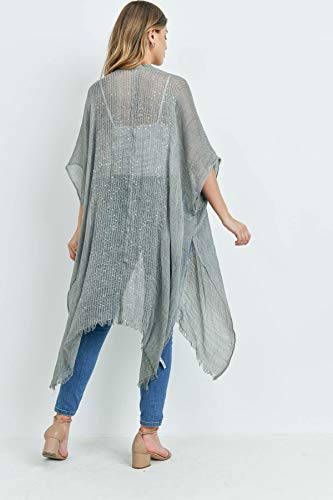 Image of RIAH FASHION Bohemian Sequin Glitter Shawl Wrap Poncho - Kimono Cardigan, Sparkly Metallic Mesh Scarf, Open Knit Crochet