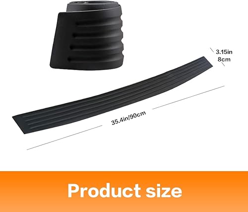 Miniatura 3 de VARGTR Protector de parachoques trasero de automóvil, universal, de goma resistente a los arañazos, para la entrada de la puerta del maletero,