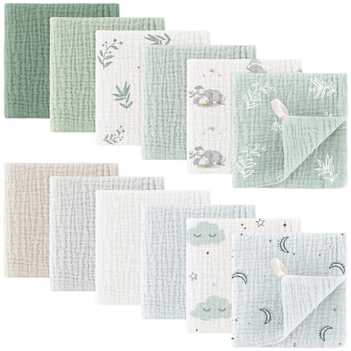 Bearmoss Baby Musselin Waschlappen Moltontücher 100% Baumwolle Weiche Spucktücher Baby… – Ansicht 1
