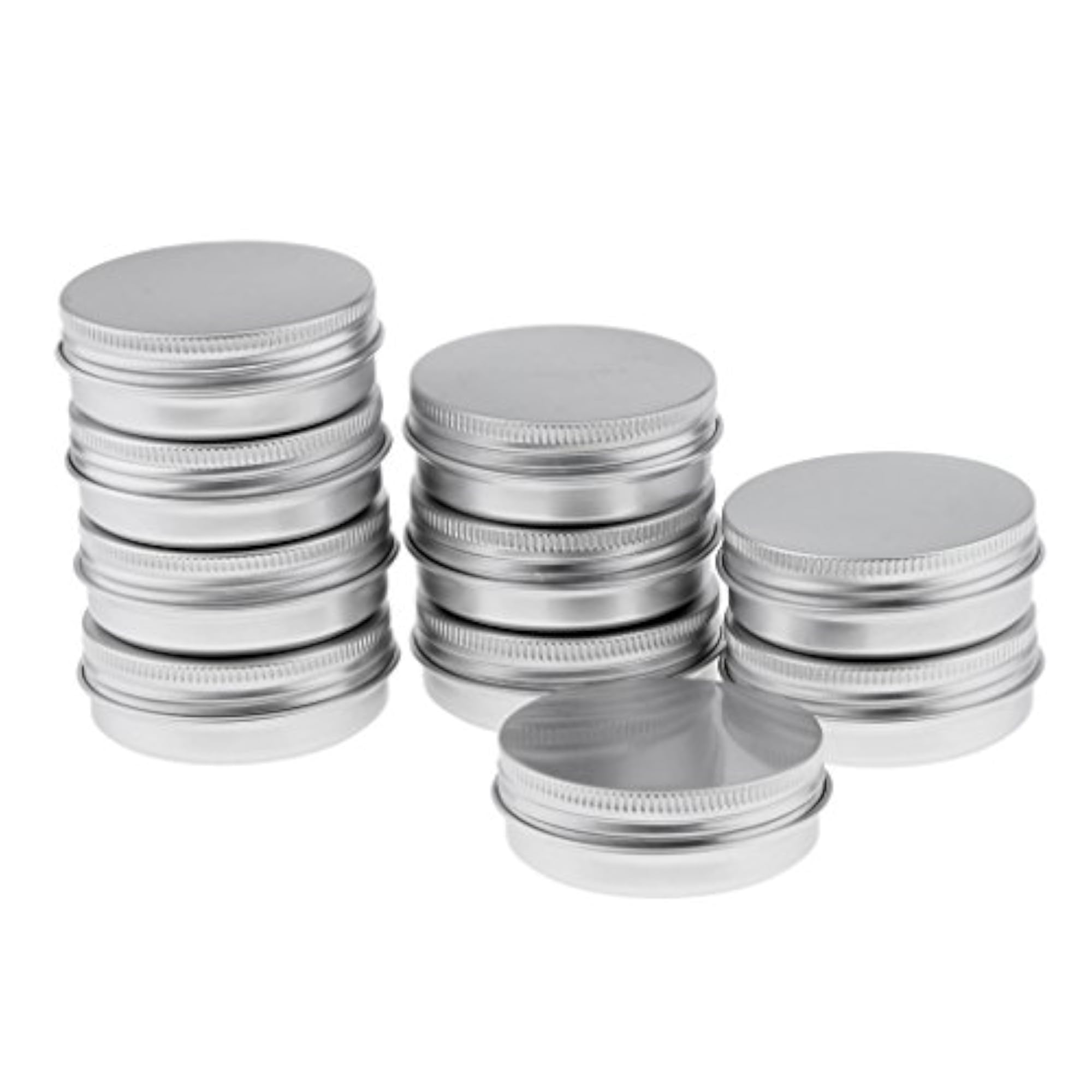 10 Empty Aluminum Tins Cans with Screw Lids