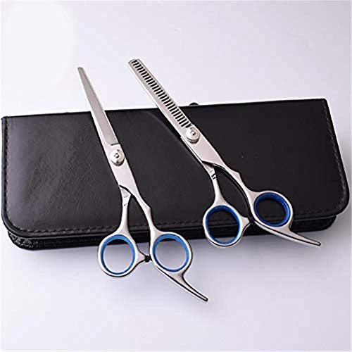 Ciseaux de coiffure professionnels bleus à dents plates 7,5"