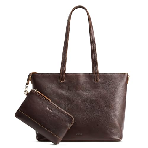Bolso Tote de cuero para mujer con asas y correa ajustable miniatura 1