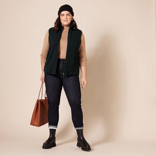 Amazon Essentials Damen Ärmellose Polar Soft Fleece-Weste Mit Klassischer Passform (Erhältlich In Übergröße), Schwarz, XL