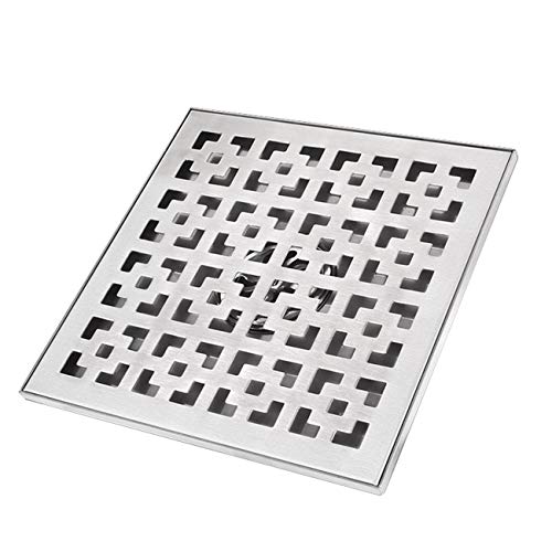 HPPY Drain CoverAnti-Odor Insert Stainless Steel Bathroom Floor Invisible Rectangular Shower Drain Channel 200×200mm