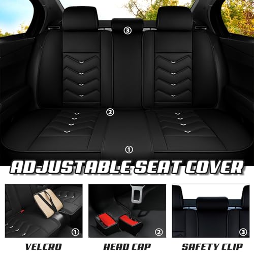 Image of ADERN Car Seat Covers for Jeep Wrangler 2000-2026, Premium Nappa Leather Car Seat Cover, Stylish Sport Seat Covers, Automobile Seat Cover Sets.(Standard 5 Seats /Black White)