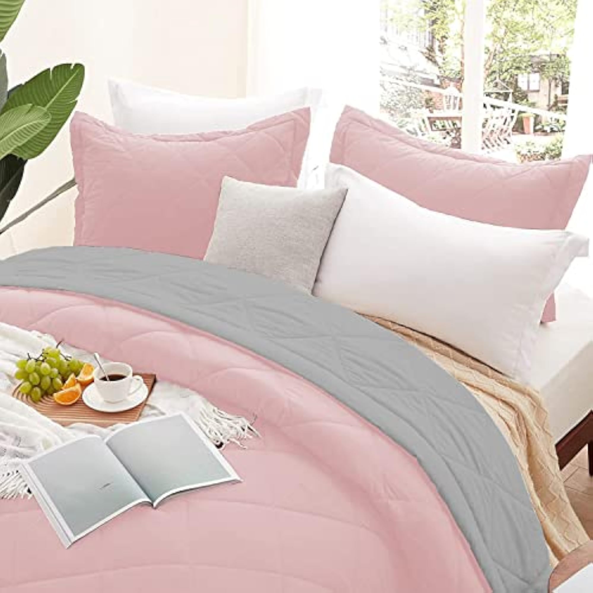 Comforter for Single or Double Bed, 330 GSM Reversible Microfibre