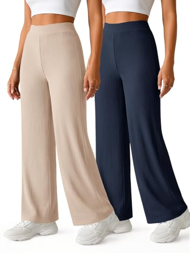 Image of Prenuem Women's High Waist Flared Korean Trousers, Trendy Casual Wear for Daily & Travel Use (Available in Plus Size)