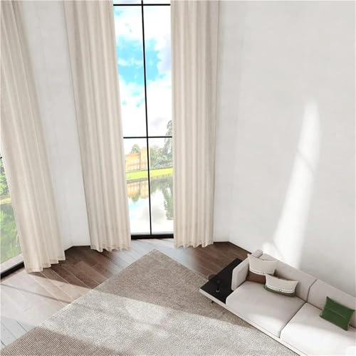 Rideaux extra longs pour habiller un plafond haut sans tringle apparente - 4