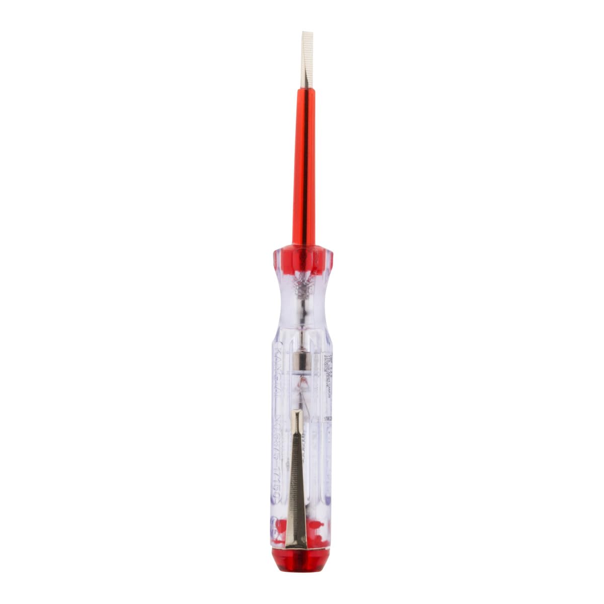 Zenitech - Destornillador Probador de Corriente Ancho Plano 3,5 x 140 mm - Rojo - Tensión Máxima 250V - Señal Luminosa para Detección Fácil - Frecuencia 50Hz - Para Electricistas y Aficionados