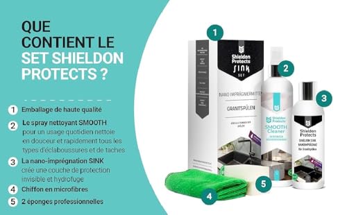 Protéger un évier en granit neuf : kit hydrofuge et soin complet Shieldon