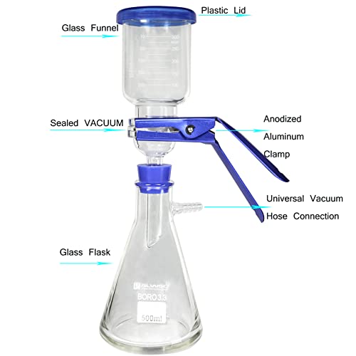 Labfil C0002058 Laboratory Vacuum Filtration Distillation Apparatus, Borosilicate Glass Vacuum Filtration Assembly Filter Kit thumb #1