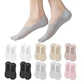Soleeya 10 Paia Calzini Fantasmini Donna Cotone, 35-40 Multicolori Calzini Invisibili Donna Estivi Morbidi Basse Calze Traspiranti Salvapiede Donne Invisibili Calze Corti con Silicone