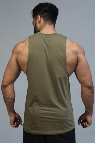 Image of JUARI BE A GENTLEMAN Men's Supper Combed Narrow Shoulder Gold Finish Sleeveless Deep Arm Cut Cotton Vest