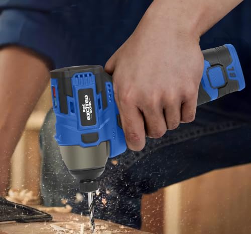 Image of 17V Brushless Screwdriver, 140Nm Cordless Impact Driver Set with 3 Adjustable Speed, 2 Batteries and Led Work Light (Blue)