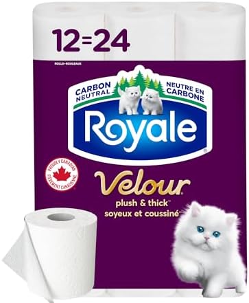 Royale Velour Toilet Paper, 12 Equal 24 Rolls, 142 Bathroom Tissues per roll