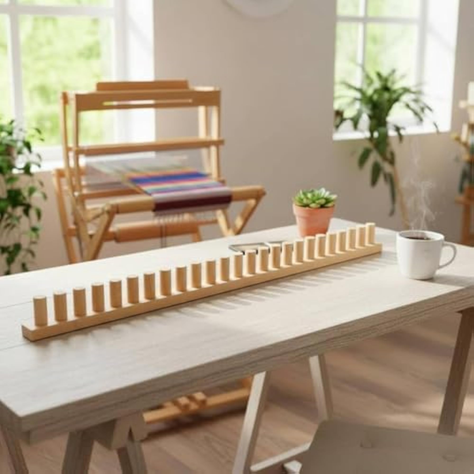 Wooden Weaving Loom for Beginners, Easy-to-Use Hand Knitting Frame