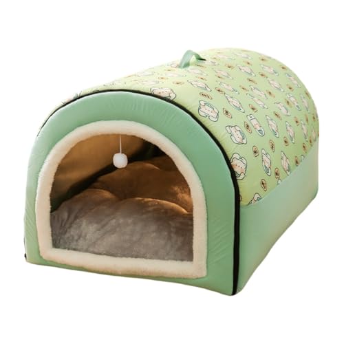 Diexgiy 四季対応 大型犬用 ドッグハウス ペット用寝具 冬用 暖かい ドッグハウス 取り外し・洗濯可能 ドッグベッド (グリーン,M)
