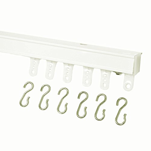 Kirsch 94004 Hand Draw Ceiling Mount Curtain Track Set (13' in 2 Sections-White)