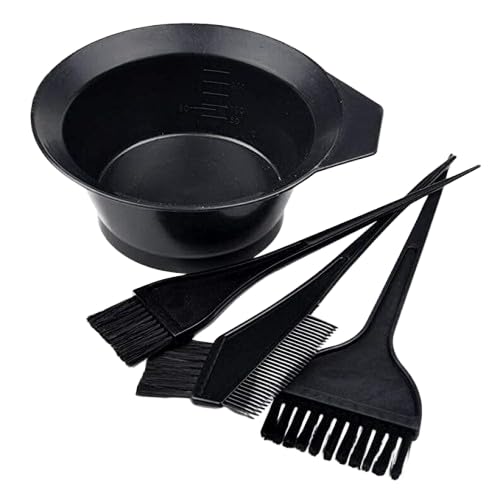 Image of Hair Coloring Kit with Dye Brushes, Mixing Bowl, Sectioning Clips and Highlight Cap, Professional Hair Dye Accessories Set for Home and Salon Use