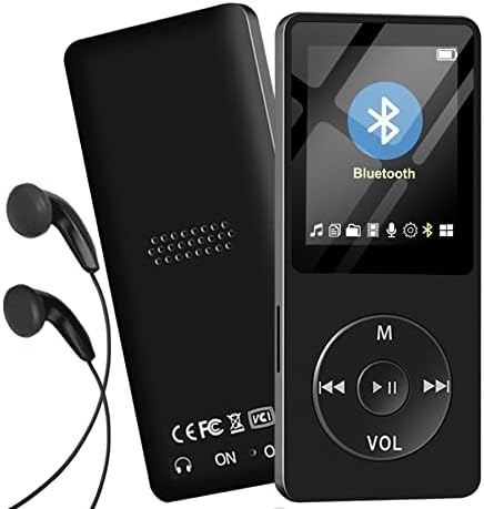 MP3 Player with Bluetooth, Portable 32GB MP3 HiFi Music Players with Speaker, Multimedia Player with FM Radio, Video, Alarm Clock for Kids, Long Play Time and Expandable Memory | Including Earphones