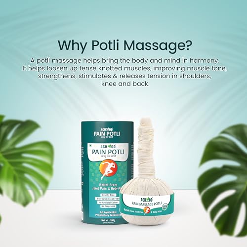 Image of ACHOO Pain Massage Potli - 100% Ayurvedic Herbal Healing Massage For Joint And Muscle Pain Relief | Loosen Up Tense Knotted Muscles, Release Stress And Muscle Tension (1 count)