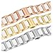 PTREWB Stainless Steel In Ceramic Watchband 12 13 14 15 16 17 18 19 20 21 22mm Watch Strap Women Man Fashion Quick Release Bracelet(Gold black,15mm)
