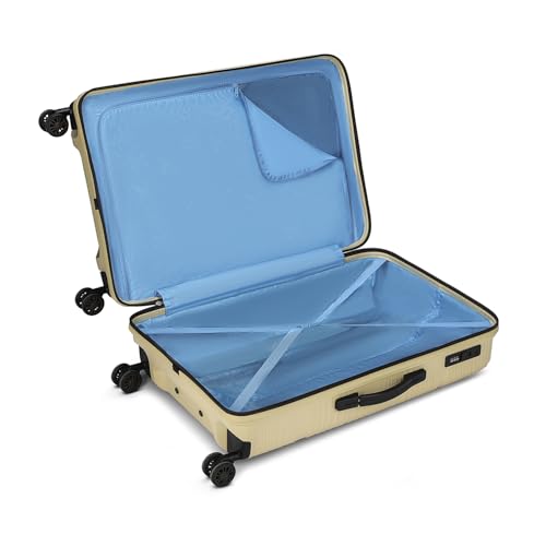 Image of Skybags Swirl Check-in Trolley Bag 75cm | Large Hard Luggage | 8 Wheels Suitcase for Travel | 3-Digit Combination Lock with Anti-Theft Zipper | Polypropylene | 3 Years Warranty - Unisex (Beige)