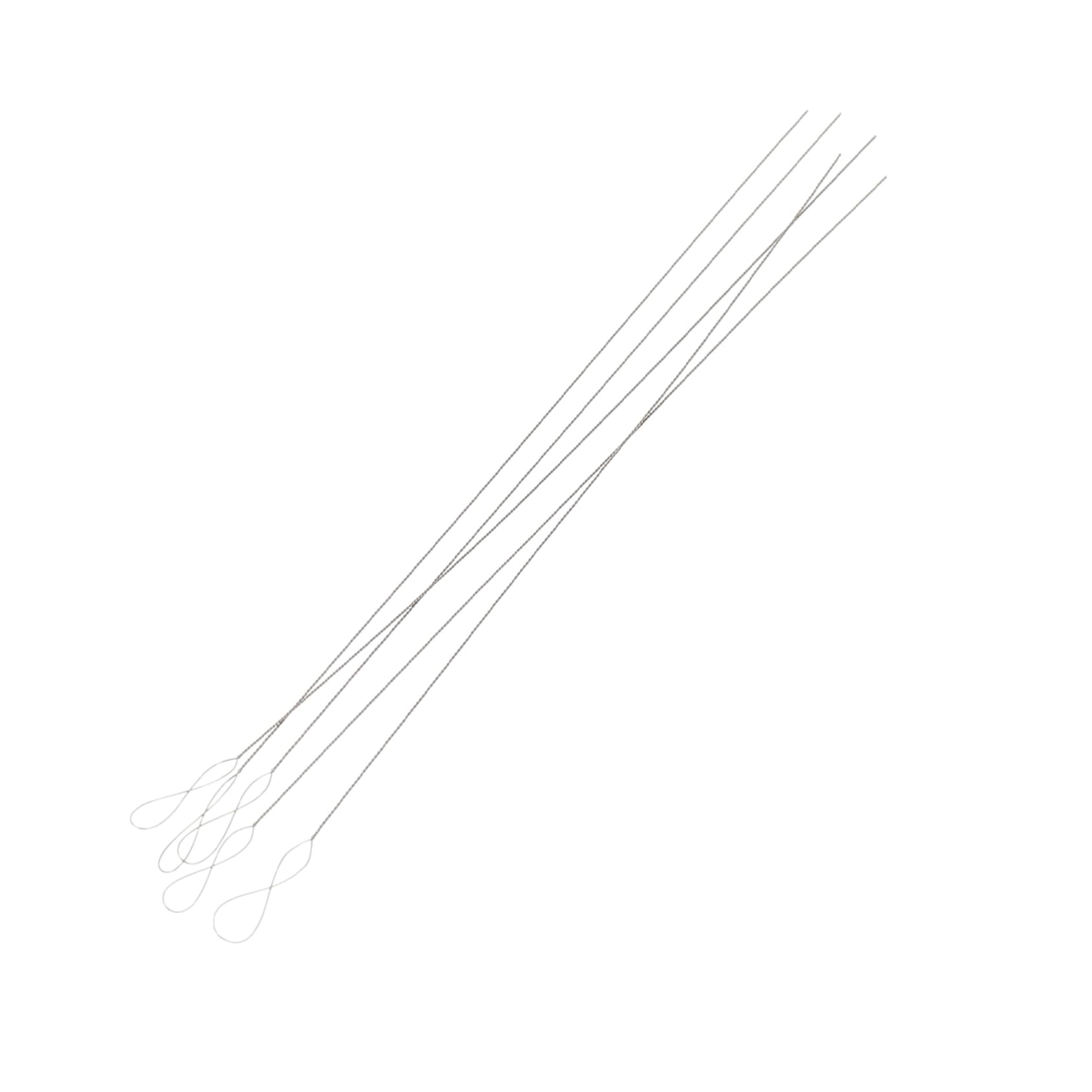 JEWEDECO 5pcs Beading Needles Open Eye Needle Stainless Bracelet Tool Punch Embroidery Kits