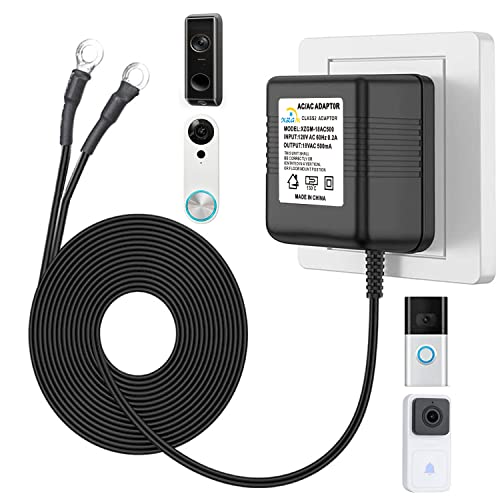 Black Video Doorbell Special Power Transformer,18V500Ma Doorbell Power Adapter, Compatible With Ring, Nest, Eufy, Wyze, Arlo Wireless Video Doorbell (With 196In Cable) #TOP17