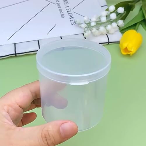 Image of 12 Pcs Clear Storage Box Round Organizer D2.4 x H2.48 Inch, 4.4 oz Transparent Plastic Organizers for Pills Gems Beads Jewelry Small Items
