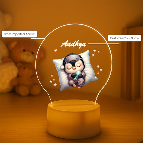 Image of PRINT BHARAT Acrylic Customized Name LED Lamp Personalized Night Light with Name Custom Gift for Birthday Anniversary Home Decor for Men Birthday Gift Kids Friend Return Gift Kids Birthday (Design 3)