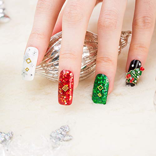 Gukasxi 3D Nail Art Charms Nail Jewels Supplies 1000 Pcs Gold Metal Punk Square Rivet Gems Nail Art Jewels Decal 2 Sizes… – Bild 8