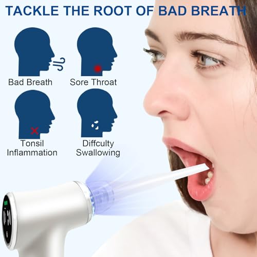 Image of Tonsil Stone Remover Tool with 6-Level Suction for Bad Breath Prevention Dental Care Set - 3Pcs Tartar Scrapers, Plaque Remover & Mirror, 304 Stainless Steel Teeth Cleaning Tools (Black)