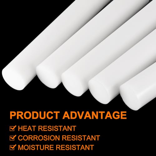 Image of uxcell 5 Pcs White Plastic Rods 51 x 330mm ABS Styrene Round Stick Round Solid Bar DIY Model for DIY Toys Building Making Architectural Model Making