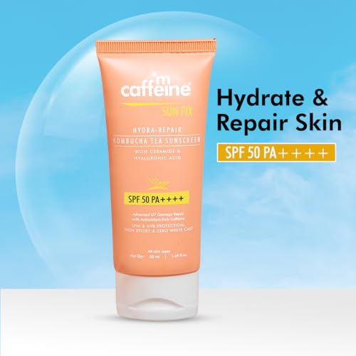 mCaffeine Kombucha Hydra Repair Sunscreen SPF50 PA++++ | UVA & UVB Protection, No White Cast | Hyaluronic Acid, Ceramides Sunscreen for Hydration &... - Image 3