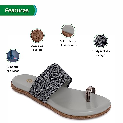Image of ORTHO JOY Fancy doctor slippers | Soft chappal for women | Casual flat sandals