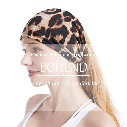 Bohend Boho Headband Wide Yoga Stretchy Bandeau Large Headwrap Sport Athletic Beach Hair Accessories For Women And Girls(8Pcs) #TOP6
