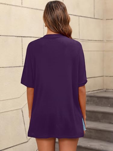 Image of Women's Lightweight Open Front Cardigans Short Sleeve Casual Soft Sheer Cardigan S-2XL with Pockets